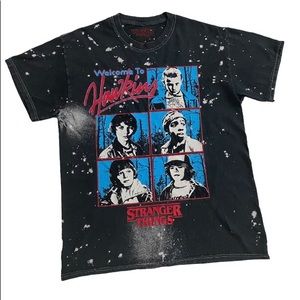 Stranger Things (Welcome to Hawkins Paint Splatter Tee Shirt (Pre-Owned) Size M